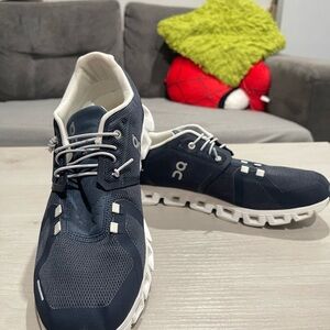 On Running Men's Dark Blue and White Athletic Shoes
